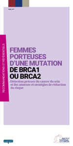 FEMMES PORTEUSES D’UNE MUTATION DE BRCA1