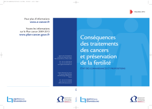 Conséquences des traitements des cancers et préservation