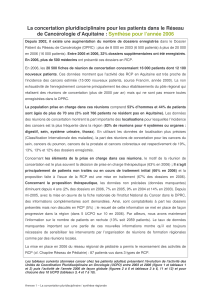 La concertation pluridisciplinaire pour les patients dans le Réseau