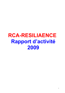 RCA-RESILIAENCE Rapport d’activité 2009