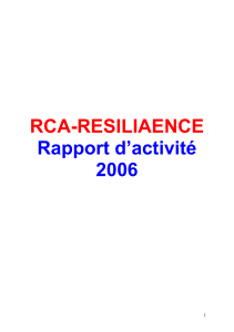 RCA-RESILIAENCE Rapport d’activité 2006