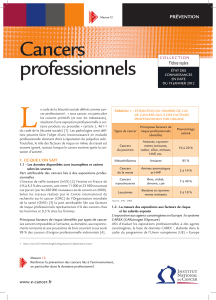 L cancers professionnels Fiches repère