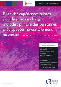 Bilan des expériences pilotes pour la prise en charge multidisciplinaire des personnes