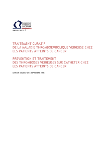 TRAITEMENT CURATIF DE LA MALADIE THROMBOEMBOLIQUE VEINEUSE CHEZ