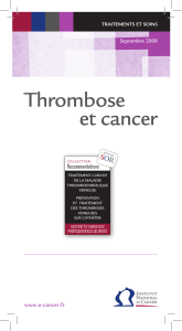 Thrombose et cancer Recommandations Septembre 2008