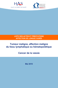 Tumeur maligne, affection maligne du tissu lymphatique ou hématopoïétique Mai 2010