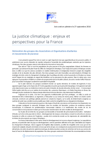 La justice climatique : enjeux et perspectives pour la France