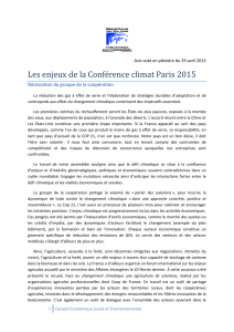 Les enjeux de la Conférence climat Paris 2015