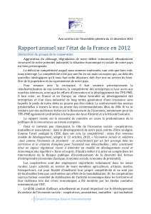 Rapport annuel sur l’état de la France en 2012