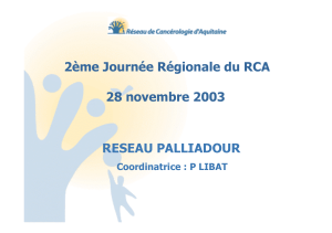 2ème Journée Régionale du RCA 28 novembre 2003 RESEAU PALLIADOUR
