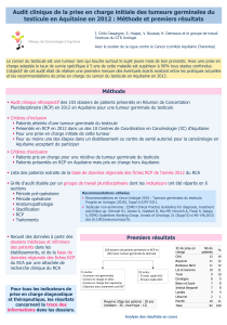 Audit clinique de la prise en charge initiale des tumeurs... testicule en Aquitaine en 2012 : Méthode et premiers résultats