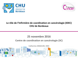 25 novembre 2016 CHU de Bordeaux Centre de coordination en cancérologie (3C)