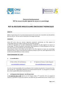 RCP de RECOURS MOLECULAIRE ONCOLOGIE THORACIQUE Charte de fonctionnement OBJECTIF