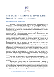 Pôle emploi et la réforme du service public de