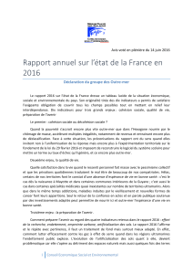 Rapport annuel sur l’état de la France en 2016