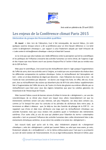 Les enjeux de la Conférence climat Paris 2015