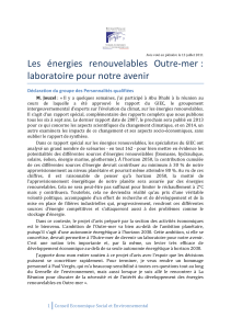 Les énergies renouvelables Outre-mer : laboratoire pour notre avenir