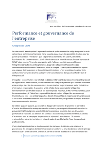 Performance et gouvernance de l'entreprise Groupe de l’UNAF