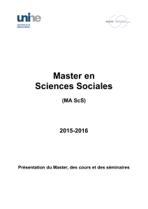 Master en Sciences Sociales 2015-2016