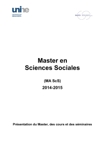 Master en Sciences Sociales  2014-2015