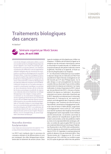 Traitements biologiques des cancers CONGRèS RÉUNION