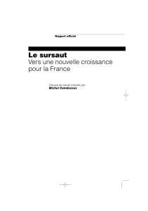 Le sursaut Vers une nouvelle croissance pour la France