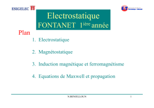 Electrostatique FONTANET  1 année Plan