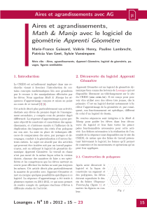 Aires et agrandissements, Math &amp; Manip avec le logiciel de