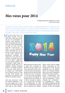 Mes vœux pour 2014 Editorial 