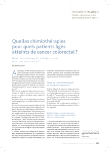 A Quelles chimiothérapies pour quels patients âgés atteints de cancer colorectal ?