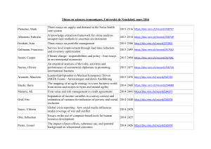 Thèses en sciences économiques, Université de Neuchâtel, mars 2016  Pletscher, Mark
