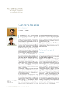 L Cancers du sein DOSSIER THÉMATIQUE Breast cancers