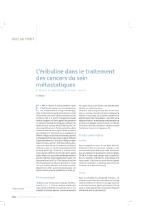 E L’éribuline dans le traitement des cancers du sein métastatiques