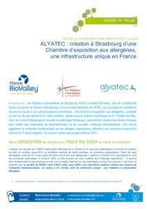 ALYATEC : création à Strasbourg d’une Chambre d’exposition aux allergènes, une infrastructure unique en France
