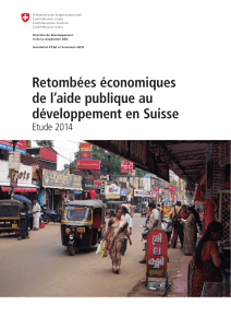 Retombées économiques de l’aide publique au développement en Suisse Etude 2014