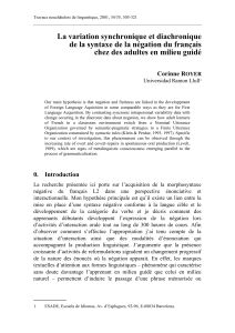 La variation synchronique et diachronique chez des adultes en milieu guidé