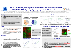 PIK3CA!mutation&#34;gene!signature!associated!!with!down&#34;regulation!of PI3K/AKT/mTOR!signaling!&amp;!good!prognosis!in!ER+!breast!cancer