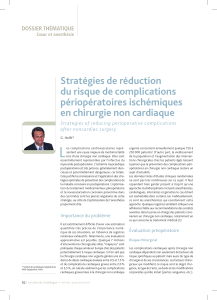 Stratégies de réduction du risque de complications périopératoires ischémiques en chirurgie non cardiaque