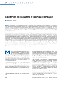 Aldostérone, spironolactone et insuffisance cardiaque P