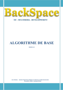 ALGORITHME DE BASE MODULE I