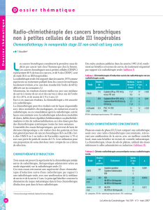 L Radio-chimiothérapie des cancers bronchiques D