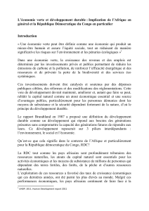 L’économie  verte  et  développement  durable :... général et la République Démocratique du Congo en particulier