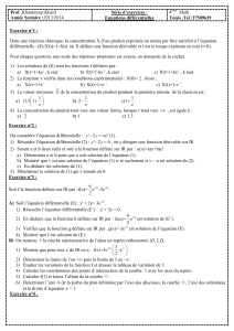serie d exercices equations differentielles bac math 1