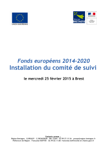 Installation du comité de suivi Fonds européens 2014-2020