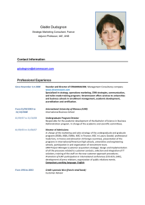 Gisèle Dudognon Contact Information Professional Experience