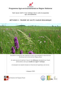 Programme Agro-environnemental en Région Wallonne !&#34; # $&#34; $ # %