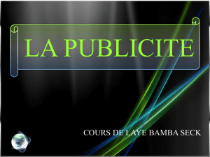 LA PUBLICITE COURS DE LAYE BAMBA SECK