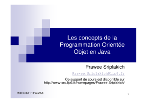 Les concepts de la Programmation Orientée Objet en Java Prawee Sriplakich