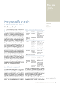 L Progestatifs et sein Progestin and breast disease