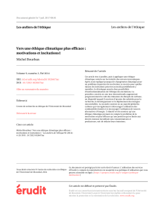 Vers une éthique climatique plus efficace : motivations et incitations1 Michel Bourban